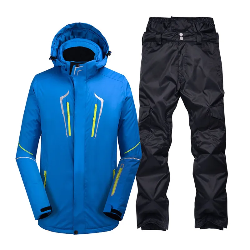 Высокое качество Лыжная одежда мужская зимняя ветрозащитная Водонепроницаемая теплая-30 градусов Спортивная уличная куртка для сноуборда Мужская+ штаны для сноуборда