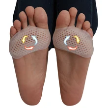 2 Pairs Silicone Gel Padded Forefoot Insoles Support Foot Cushions Half Toe Sleeve Pads for Women High Heels Health Care