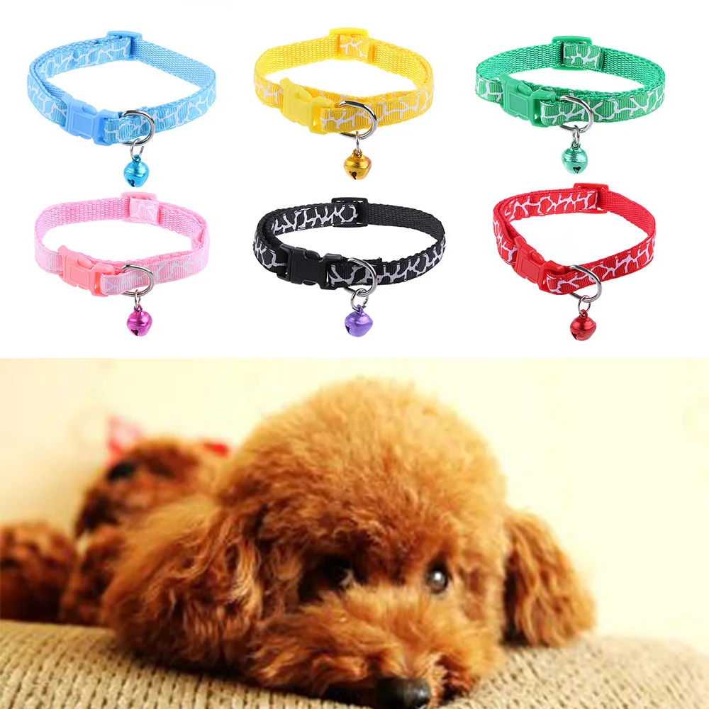 

1Pc 2018 Useful Puppy Kitten Cat Dog Strap Buckle Pet Collar Nylon Fabric Pattern Pet Supplies Cat Collar Kitten Collar
