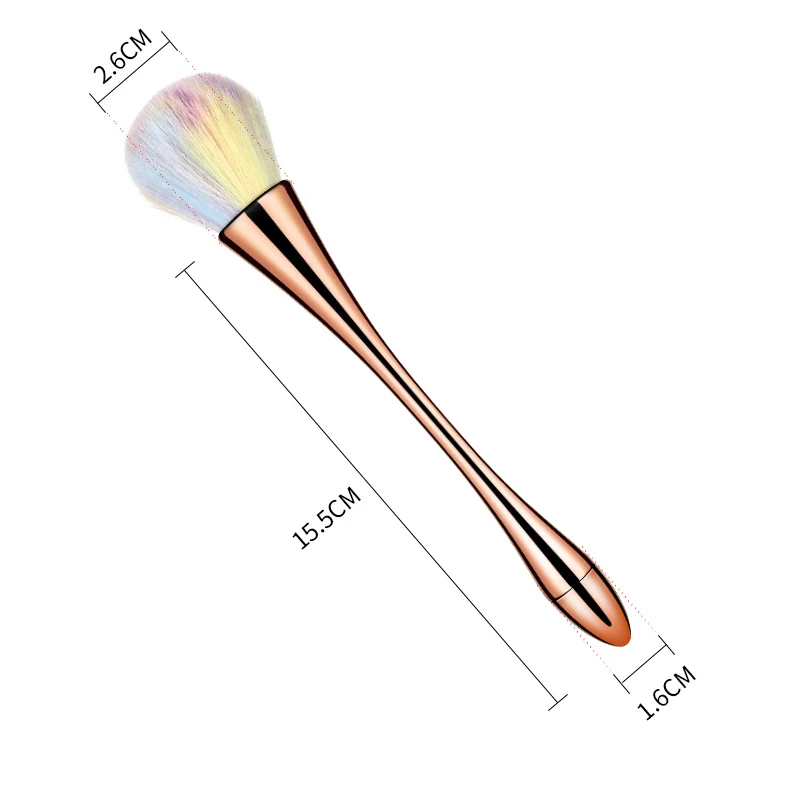ViiNuro щетка для чистки ногтей, удаляющая пыль, порошок для дизайна ногтей, маникюра, педикюра, мягкая удаляющая пыль акриловая щетка для ухода за ногтями - Цвет: Champagne