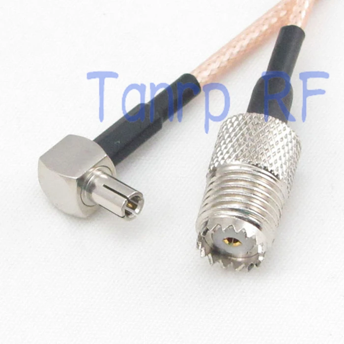 10pcs 6in mini UHF female to TS9 male right angle RF adapter connector