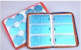 

Nail Stamping Plate Holder Case 120/ 240Slots Nail Stamping Plates Synthetic Leather Holder Case 3Laces Pattern-BH000002