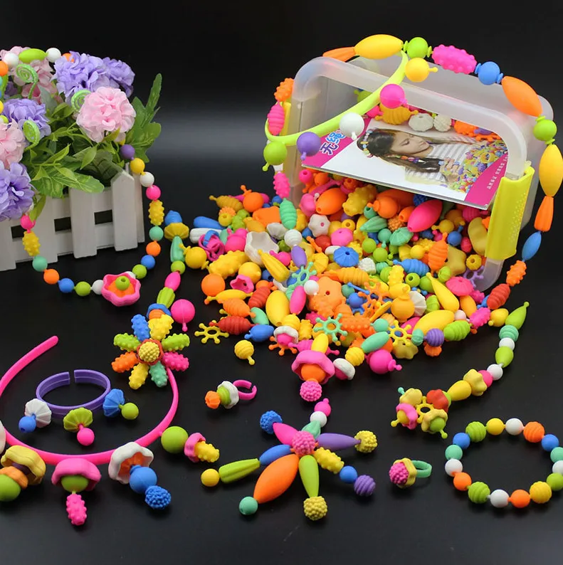 High quality DIY plastic Beads Toys for children boys gift Educational Learning Education