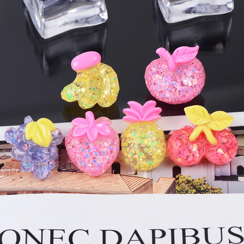 

Resin Glitter Pineapple Fruit Clay Mold Slime Charm Fluffy Stuffing Children Diy Crafts Kids Creative Toys Interactive Tools