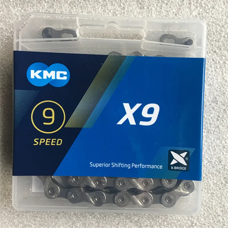 КМК X9 X9.93 сеть MTB 1/" x 11/128" 116L цепь для дорожного велосипеда 9 Скорость серебристо-серый
