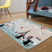 Детский ковер, нескользящий коврик для детской комнаты, коврик для спальни с мультяшным котом, коврик для ползания в гостиную, 130x185 см
