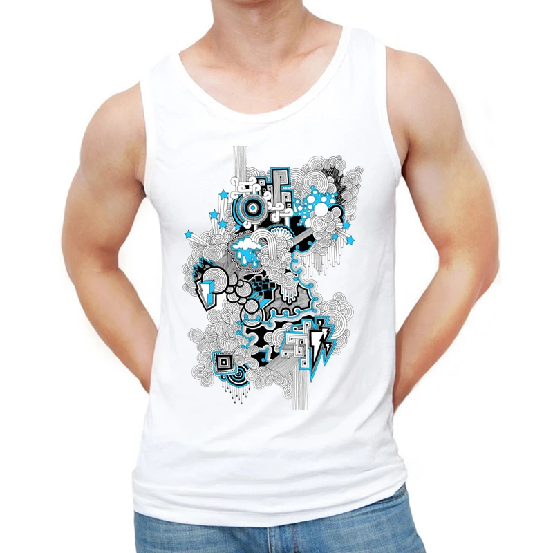

Fashion Rainbows Design 2018 Summer Men Tank Tops Punk Printed Sleeveless Vest