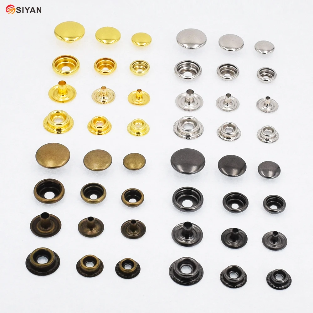 

New High Quality 10sets/lot Metal Iron Press Studs Sewing Button Snap Fasteners Sewing Leather Craft Clothes Bags 306#406#7050#