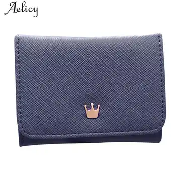 

Aelicy New Crown Lady Short Women Wallets Mini Money Purses Fold PU Leather Bags Female Coin Purse Card Holder carteira feminina