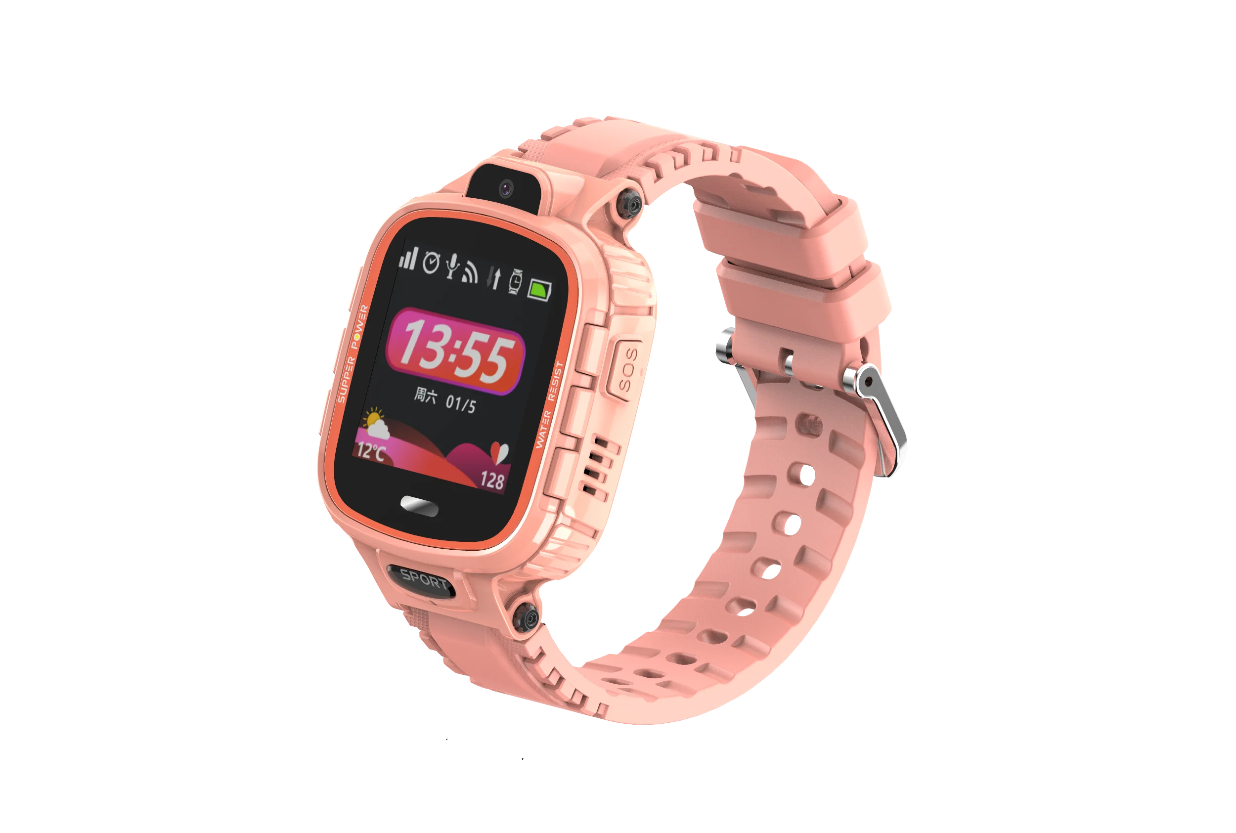 Детские часы gps трекер подарки для детей gps Wi-Fi позиционирование безопасности SOS Вызов мультфильм часы с цветным циферблатом новейший дизайн TD26 D - Цвет: Розовый