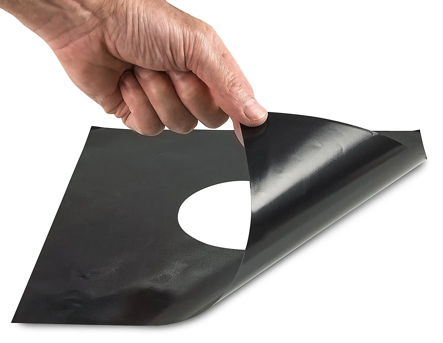 4 шт многоразовые для кухонной газовой плиты верхняя защита горелок крышка вкладыша инструменты для уборки на кухне коврик Защитная крышка - Цвет: Black