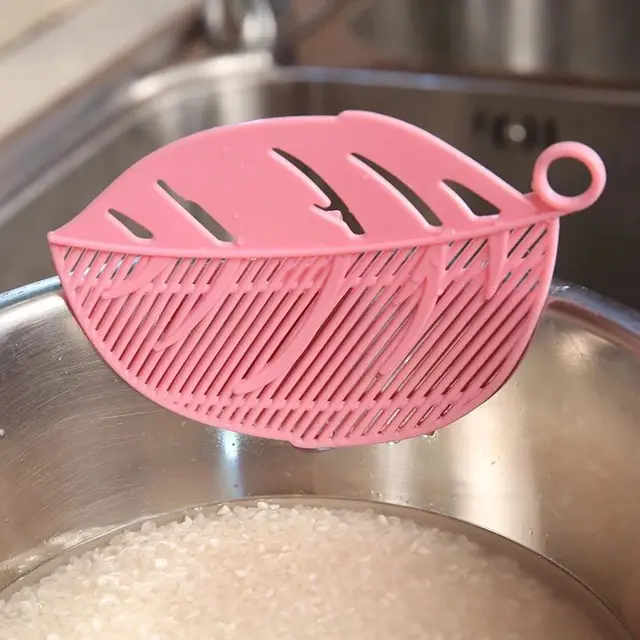Kitchen Tool Snap-on Leaf Shape Drain Board Retaining Rice 4