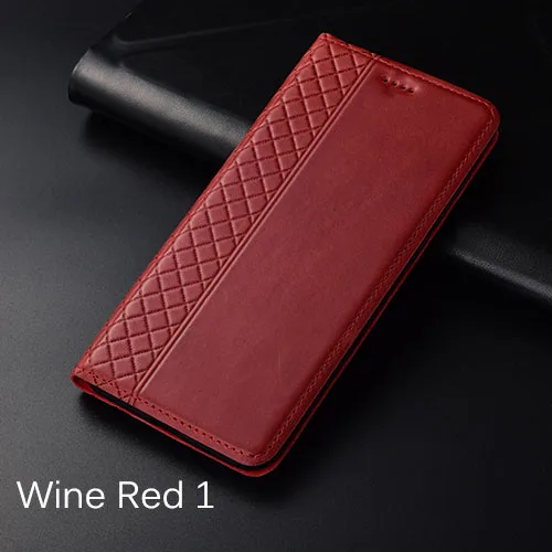 Чехол для Xiaomi Redmi K20 Pro KEZiHOME, Клетчатый Стиль, натуральная кожа, флип-кошелек, чехол для Redmi K20, чехол для телефона s - Цвет: wine red 1