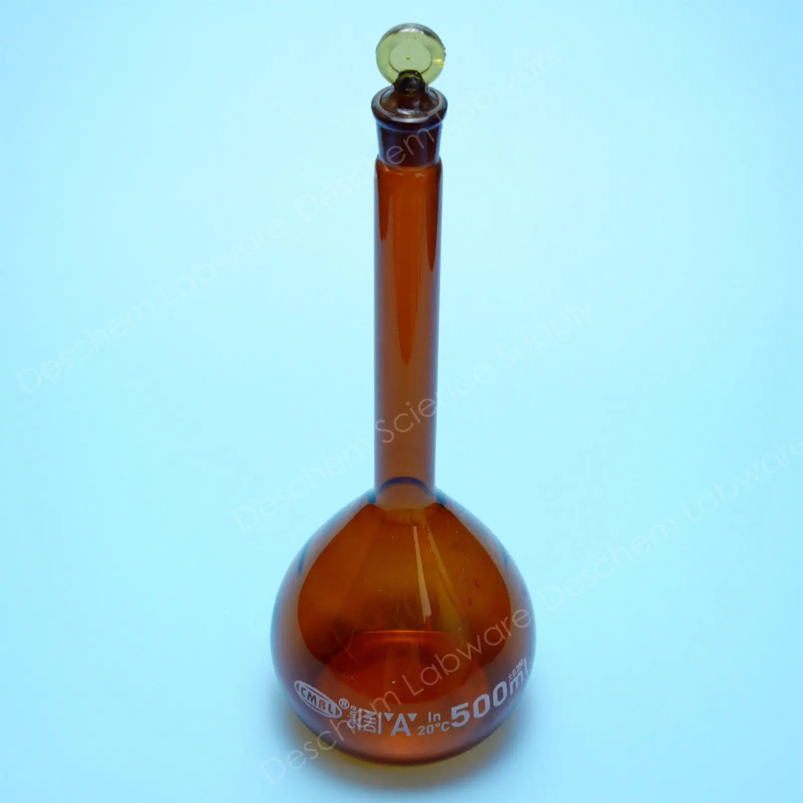 500ml,Amber Brown Volumetric Flask,Glass Bottle,W/Stopper,Lab Chemical