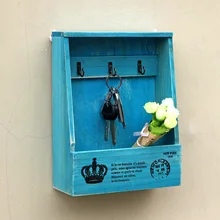 NEUE Kreative Vintage Wohnkultur Schlüssel Hängende Haken Zakka Retro Wand Kleiderbügel Holz Organizer Schlüssel Diversesspeicher Holz Box