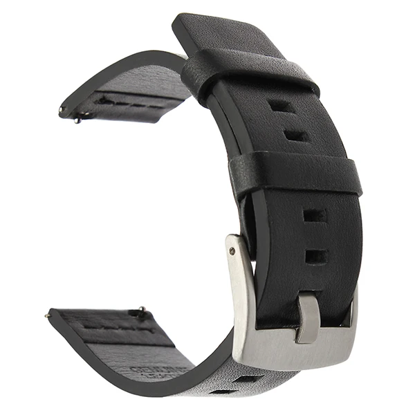 Итальянский масляный кожаный ремешок для часов 20 мм 22 мм для samsung Galaxy Watch 42 мм 46 мм SM-R810/R800 быстросъемный спортивный ремешок - Цвет ремешка: Black S