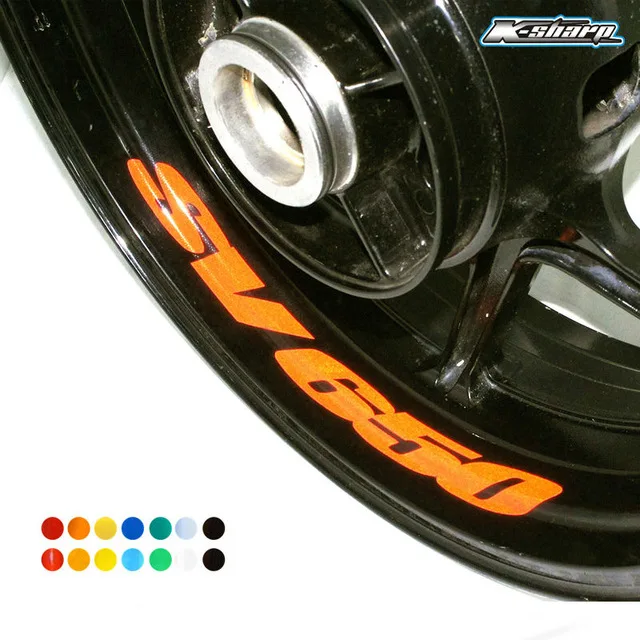 

8 X CUSTOM INNER RIM DECALS WHEEL Reflective STICKERS STRIPES FIT SUZUKI SV 650