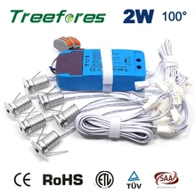 Затемнения 6 шт./компл.+ Драйвер+ кабели 2 Вт 180Lm 80Ra гостиничный шкаф дисплей освещение для витрины 15 мм мини светодиодная лампа свет