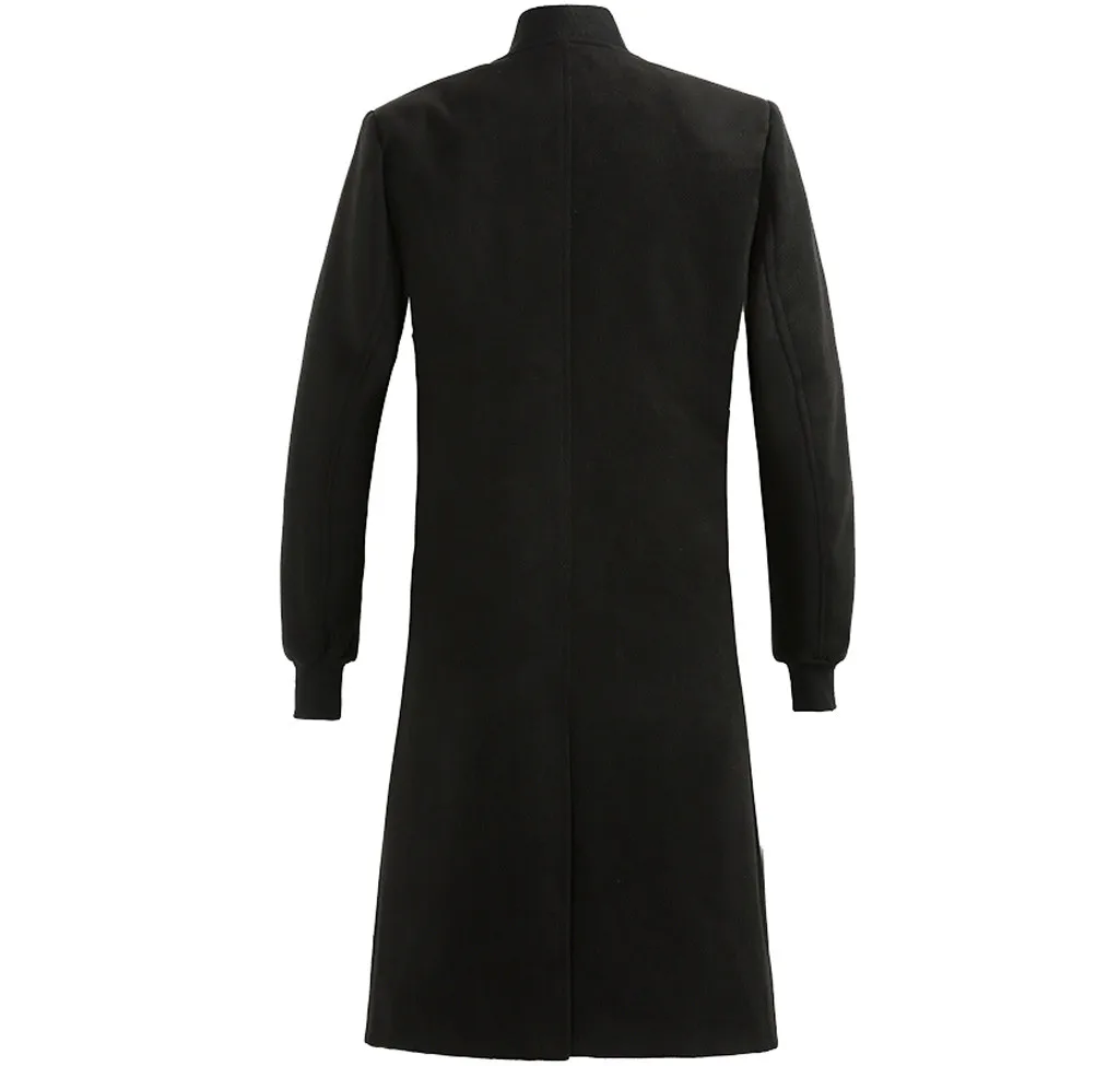 JAYCOSIN мужское однотонное пальто, куртка, готическое шерстяное пальто со стоячим воротником, вечерние пиджаки, новинка, зимнее шерстяное пальто для мужчин, длинное пальто для отдыха