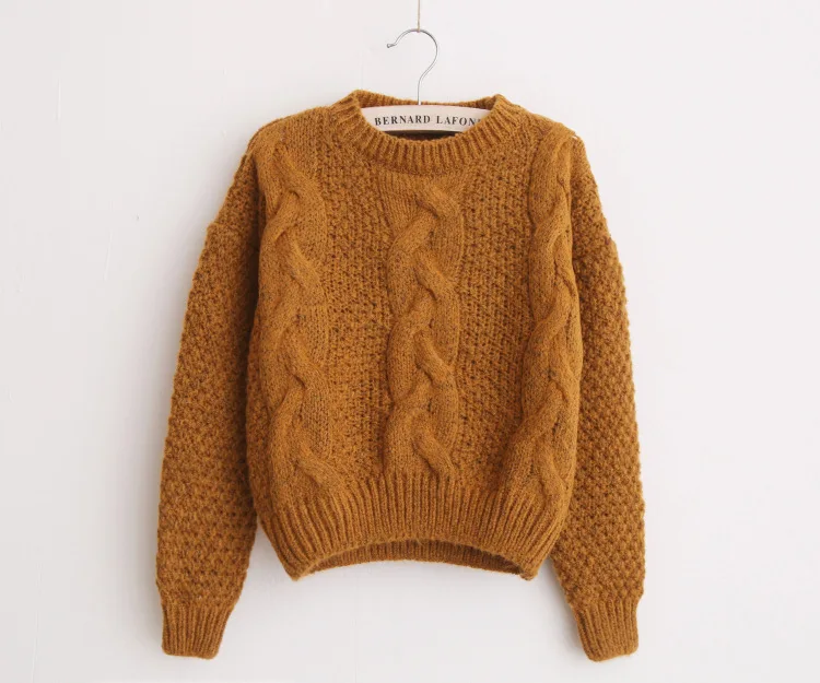 H.SA Winter Warm Sweaters and Twisted Pullovers Women Casual Short Feminino Knitted Sweater Jumpers Cheap Sweaters China sueter - Цвет: JH8731 Brown