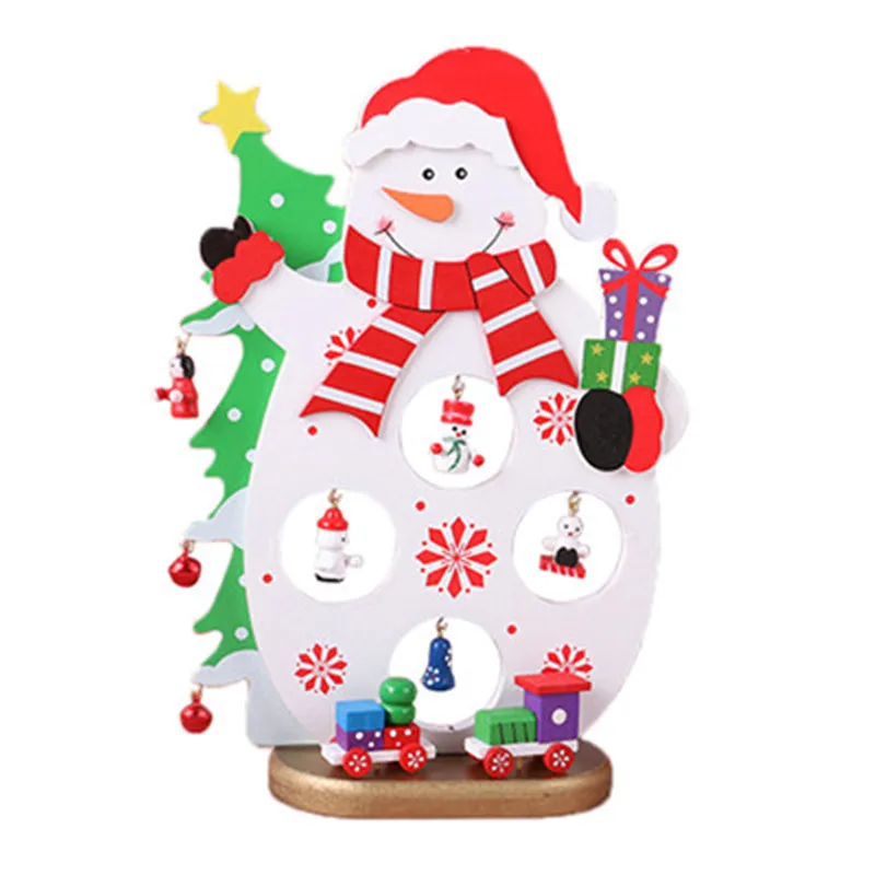 Мини Деревянный веселый рождественский стол Декор Подвески Рождественская елка маленький орнамент украшения 2019 домашний подарок на Новый