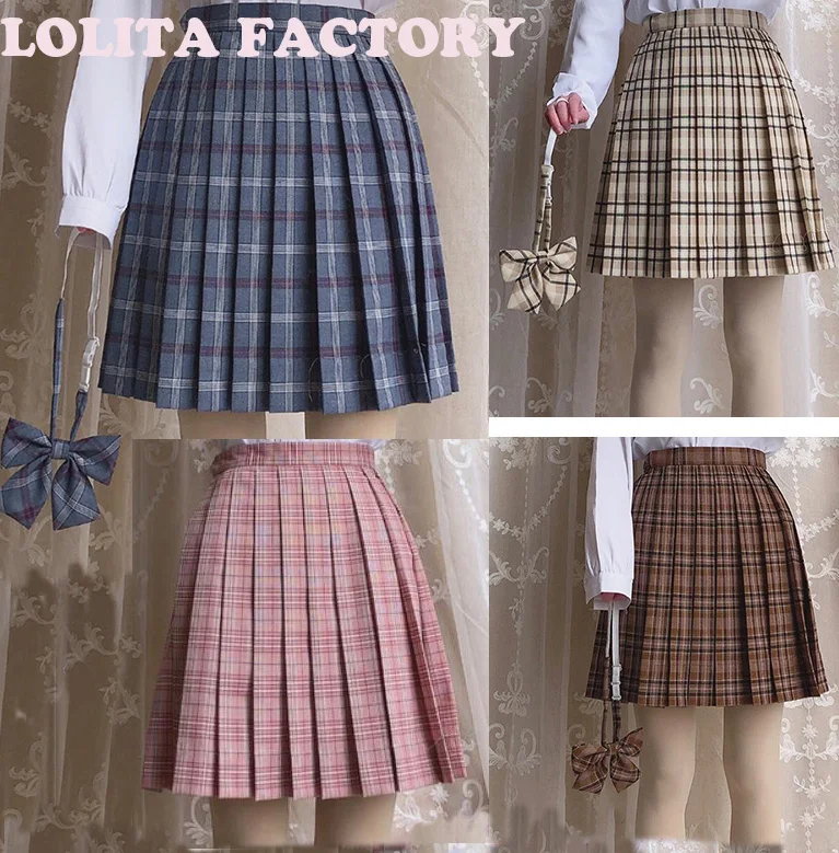 

Women Plaid Skirt Lolita Style Harajuku Kawaii Sweet Striped Skirts Cute School JK Uniforms Saia Faldas lolita skirt JKG1014