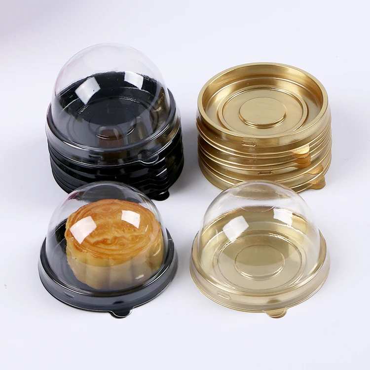 

100pcs=50sets Transparent Plastic Box Cake Dome Cupcake Boxes Container Wedding Favor Boxes Supplies-Free Shipping