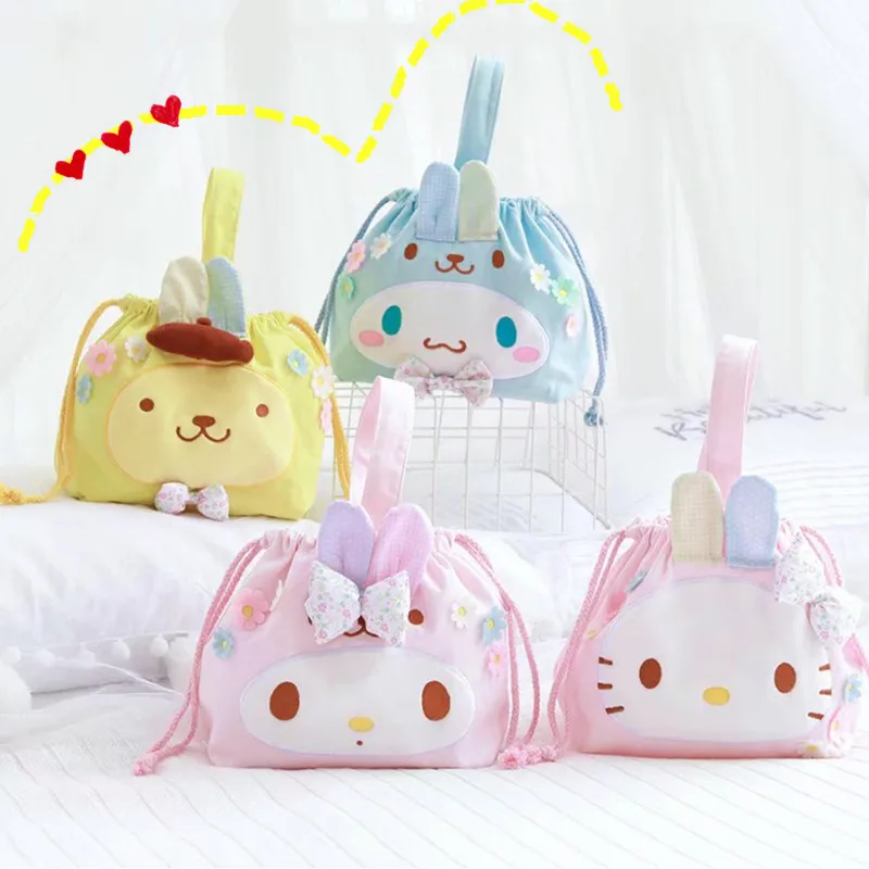 

New 31CM Cartoon Doll Cotton CanvasLittle Twin Stars My melody Cinnamoroll Lunch Bag Doll Toys For Kids Girl Gifts