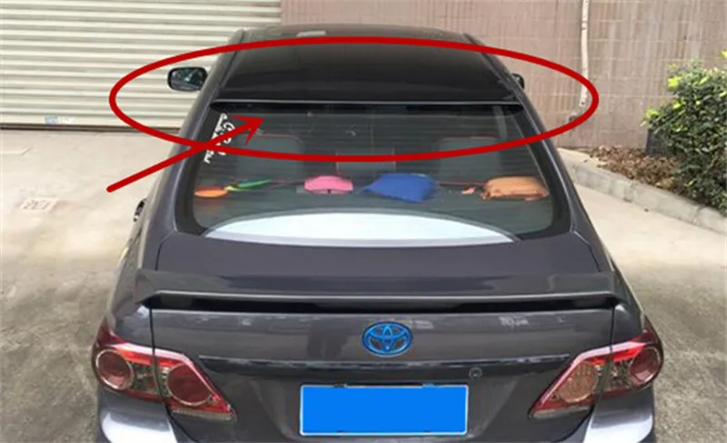 Для Toyota corolla крыша спойлер высокое качество АБС пластик 2006-2013год настроить цвет DIY окрашенные стеклянные задний спойлер