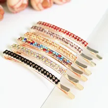 1 шт., модная Женская Блестящая заколка со стразами, заколка для волос, головной убор, аксессуары-зажимы для волос, двойные стразы