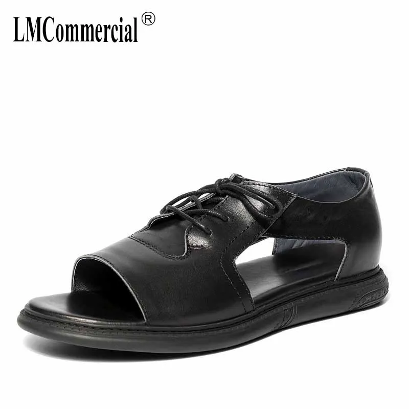 

summer mens Roman sandals breathable leisure beach shoes men Genuine Leather cowhide Slippers Flip Flops casual Shoes beach