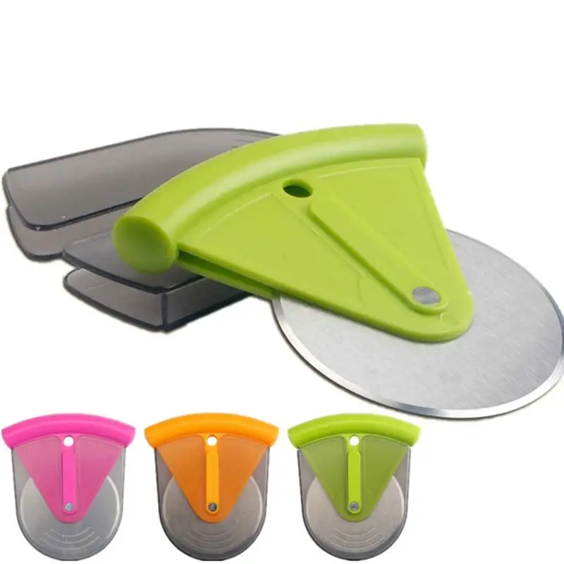 Малый Нержавеющая сталь пиццы колеса резак Slicer Ножи с ABS крышка Кухня помощи торт хлеб инструмент
