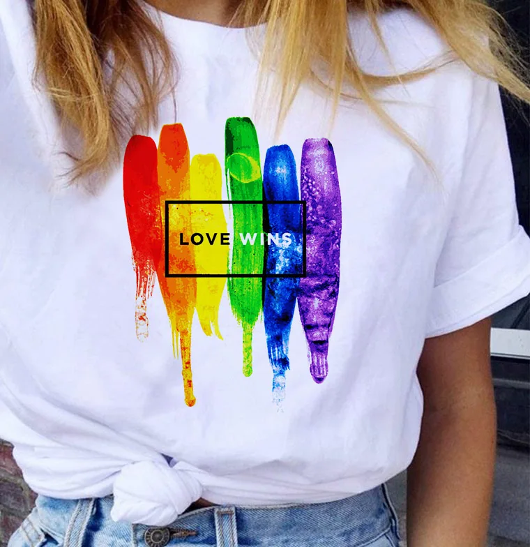 C5 10 видов конструкций гордость любовь побеждает lgbqt лесбийская любовь Радужный нетрадиционной ориентации Для женщин футболка смешные изделия из хлопка футболка для Леди Топ для девочек Футболка NG-2 - Цвет: C5