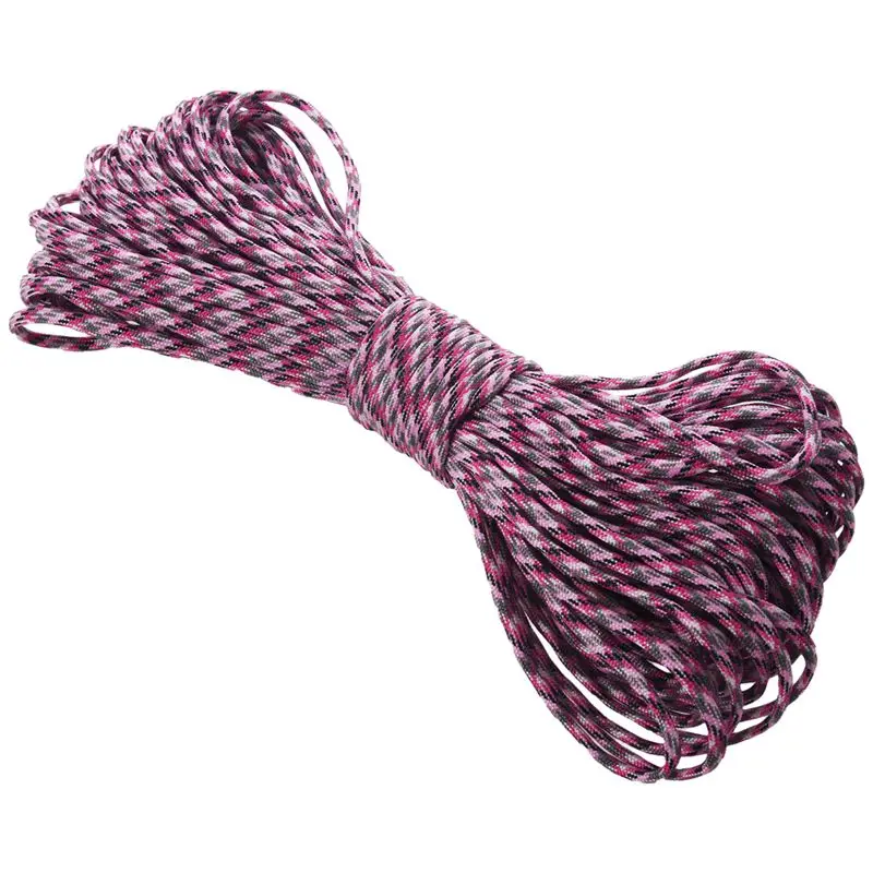 550 Paracord 7 الداخلية السواحل مل المواصفات النوع الثالث Bushcraft بقاء الحبل حبل ، 100 FT الأحمر التمويه (#61)