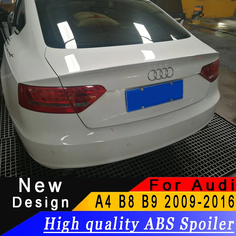 Спойлер для Audi A4 B8 B9 2009-2016 седан спойлер из АБС-материала любой цвет или праймер