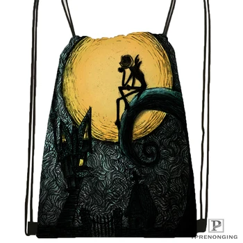 

Custom Nightmare.before.Christmas Drawstring Backpack Bag Cute Daypack Kids Satchel (Black Back) 31x40cm#180531-03-27