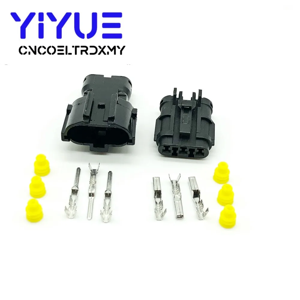 KET 5 Sets 3 Pin black MG640329MG610327 Female And Male Way Waterproof Electrical Wire Connector  (5)