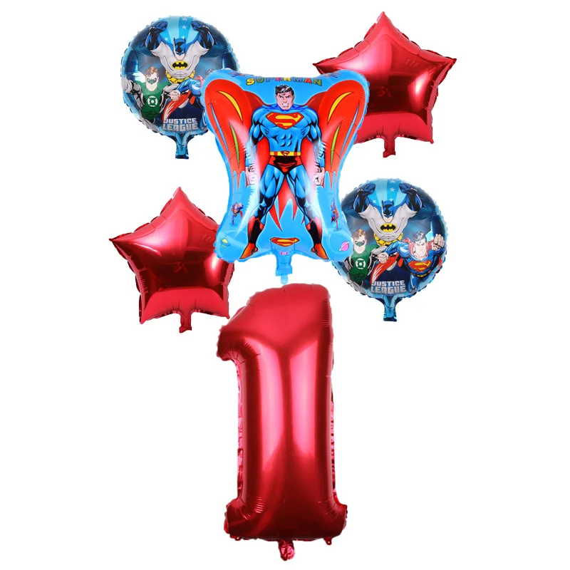 

6pcs/lot 32 inch number Batman Superman foill Balloons Baby shower girl boy lovely toys happy birthday kids gift globos balloon