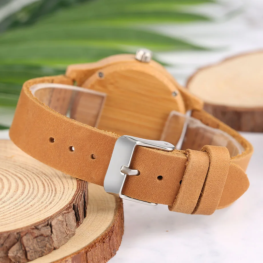 Fashion Full Hand Made Wooden Watch Women Small Real Leather Strap Silver Ling Grid Dial Quartz Ladies Wristwatch Montre Femme (10)