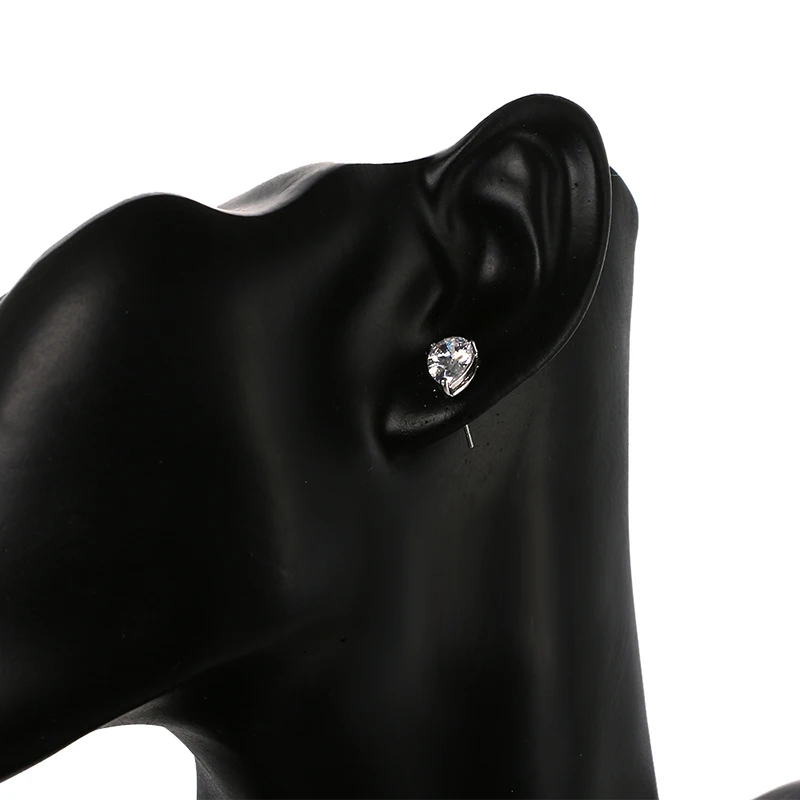 HIBRIDE New Water Drop Clear Cubic Zirconia Stud Earring Elegant Rhodium Plated Women Earrings E-86 - Image 4