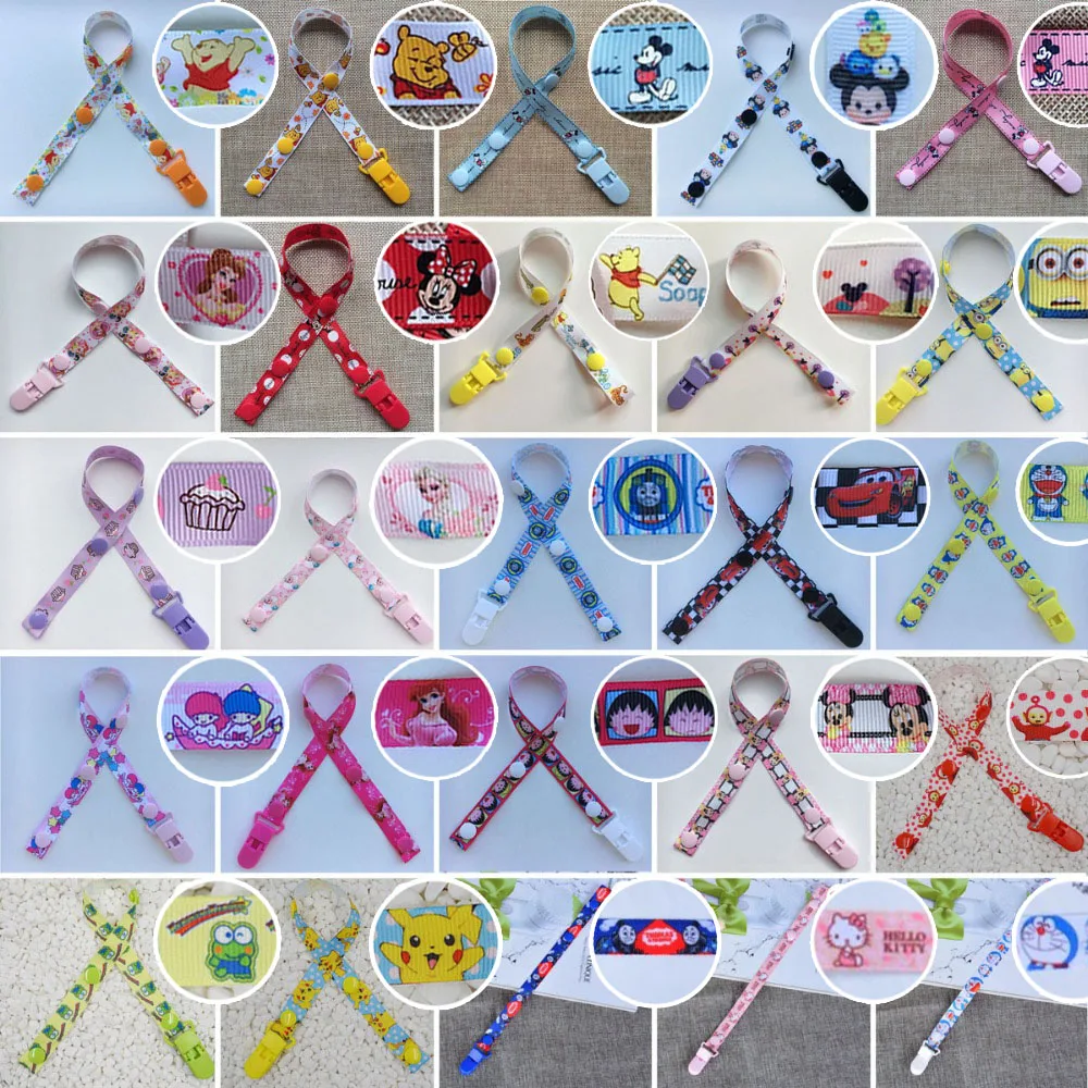 2018 Cartoon Baby Pacifier Clip Chain Ribbon Holder For Nipples Soother Pacifier Clips Leash Strap Holder For Infant G0035