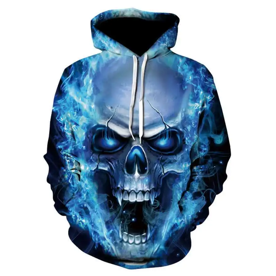 

A Hooded Sweatshirt Hoodie Hot Blue 3D skull Hoodie fashion winter spring hip hop sportswear brand's transport