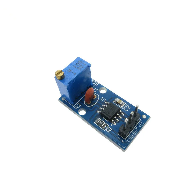 10pcs/lot NE555 frequency adjustable pulse generator module, plate mounted adjustable resistor.
