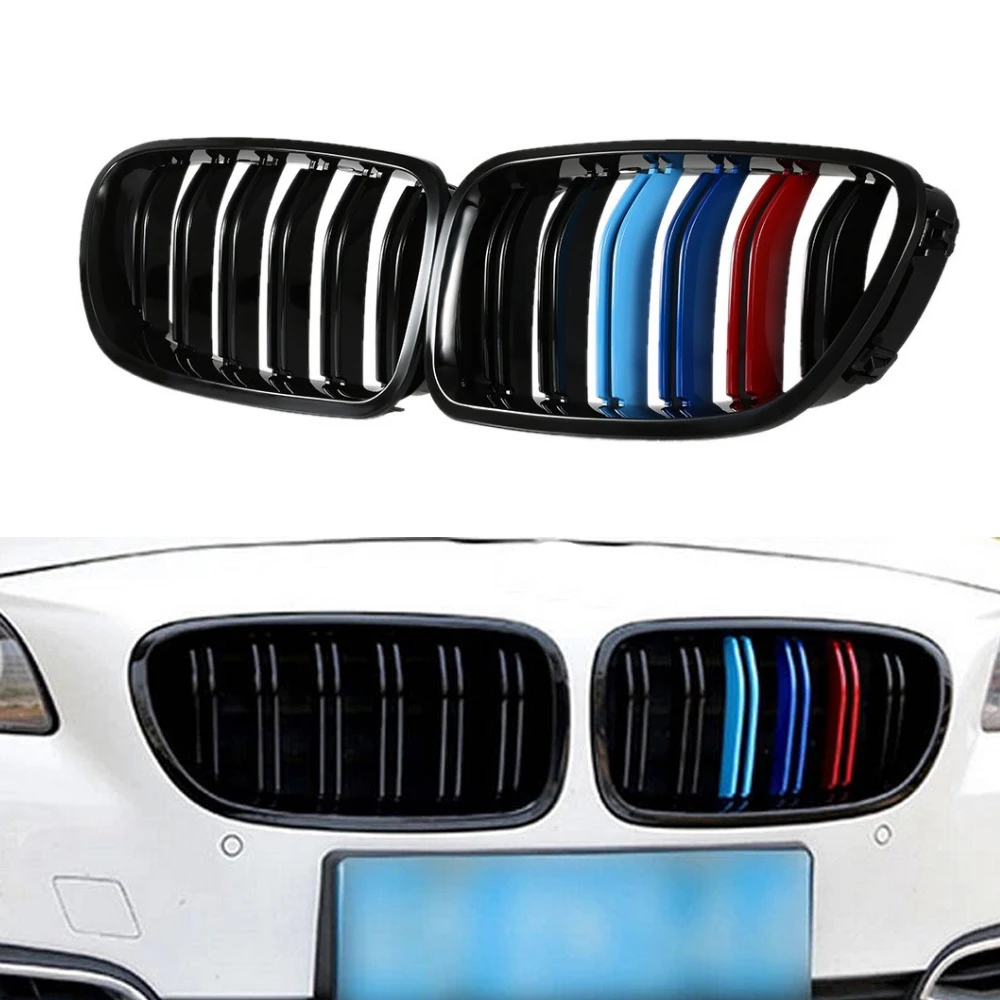 Почечная решетка двойная линия планка подходит для BMW F10 F11 F18 5 Series M5 10 16|kidney grill|racing