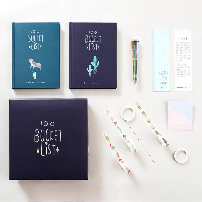 Милые корейские канцелярские книги Kawaii 100 Bucket TO DO List Notebook A5 Planner Diary Journal Agenda Filofax