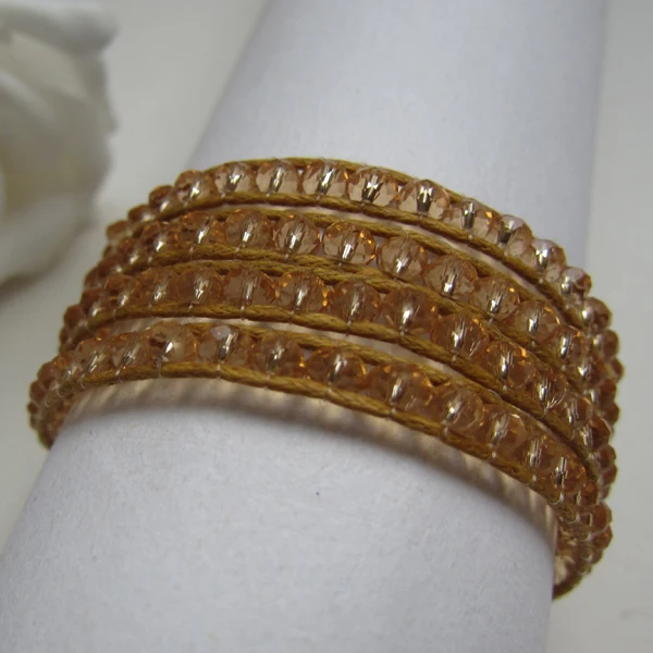 

2017 Rushed Limited Trendy Women Rope Chain Free Shipping!!!handmade 4mm Faceted Crystal Friendship Wrap Bracelet On Hemp Cord