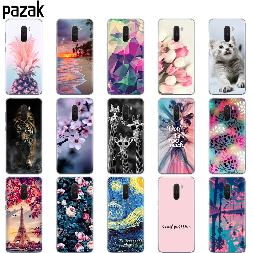 For Xiaomi Pocophone F1 Case Poco cover Silicon Soft TPU coque on Global F 1 bumper copa cute | Мобильные телефоны и