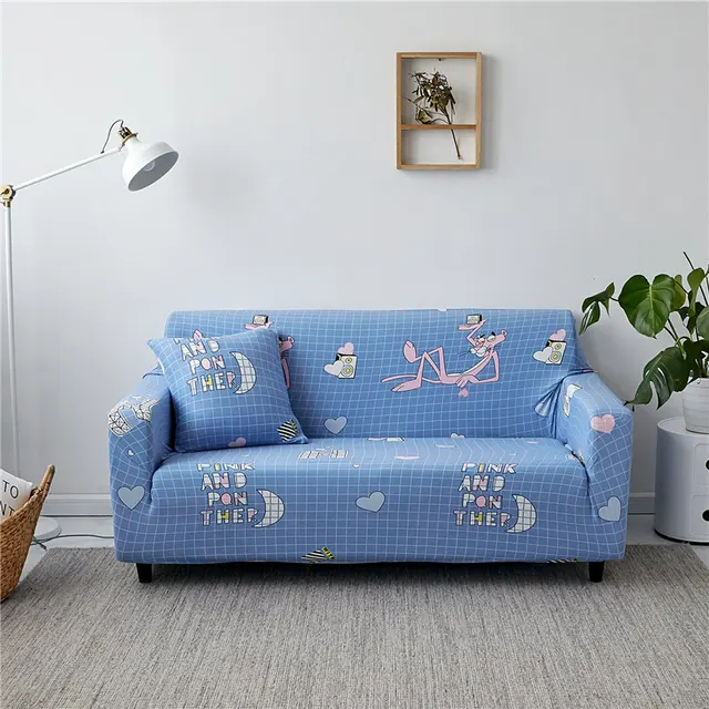 Cartoon Pink Tiger Soft Cover Sofas For Living Room Blue Plaid All Cartoon Pink Tiger Soft Cover Sofas For Living Room Blue Plaid All Inclusive Couch