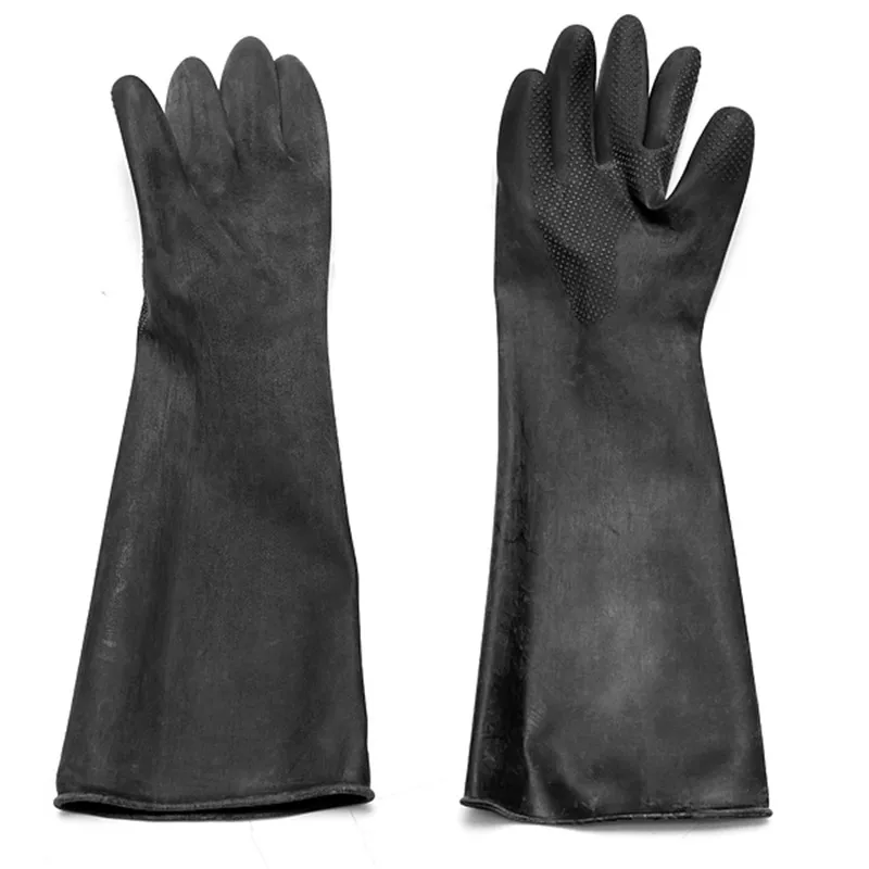 5 Pair Emulsion Chemical Resistance Industry Elbow Long Rubber Gloves