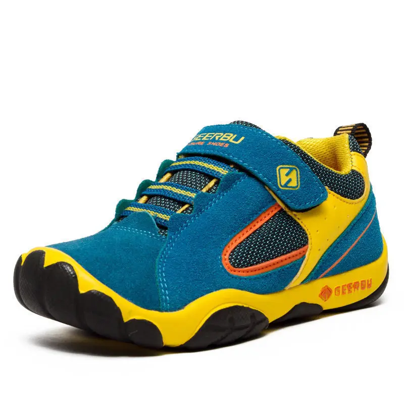 Детская обувь из натуральной кожи Водонепроницаемые Детские кроссовки дышащая Спортивная обувь для тренировок на улице для мальчиков и девочек Размер 28-37
